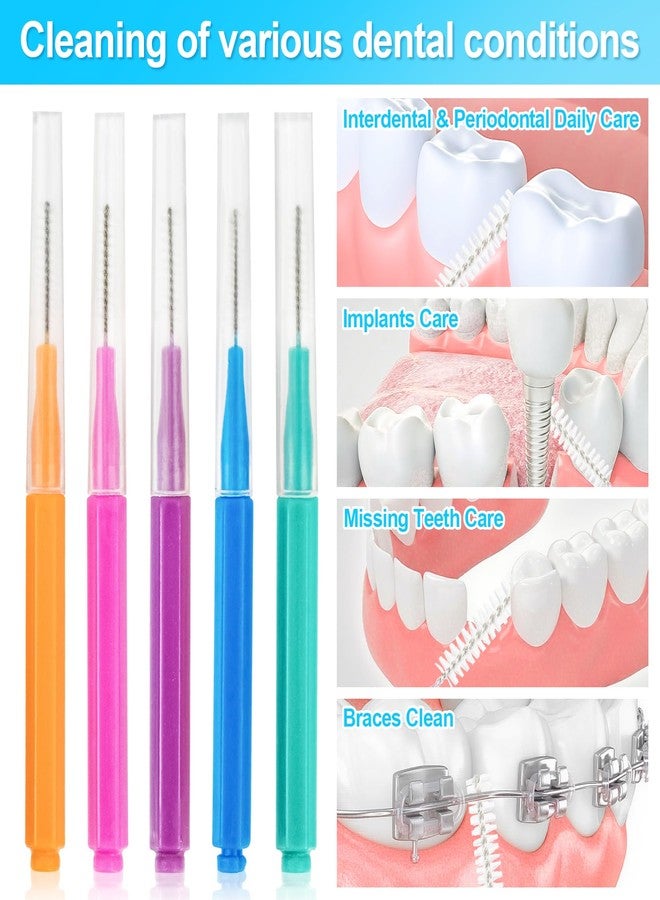 RAINFLOW 100 Pcs Interdental Brushes Between-Teeth Disposable Braces Brush for Teeth,Interproximal Dental Brush Picks,Toothpick Dental Flossing Oral Hygiene Cleaning for Home,Travel,Work,School - Image 4